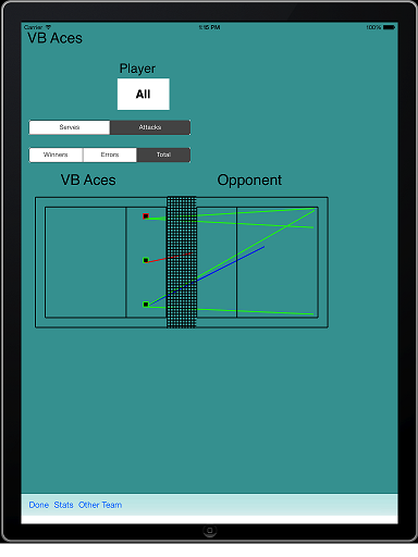 Volleyball ACE and TapRecorder with PracticeStats for Competitive Court Volleyball